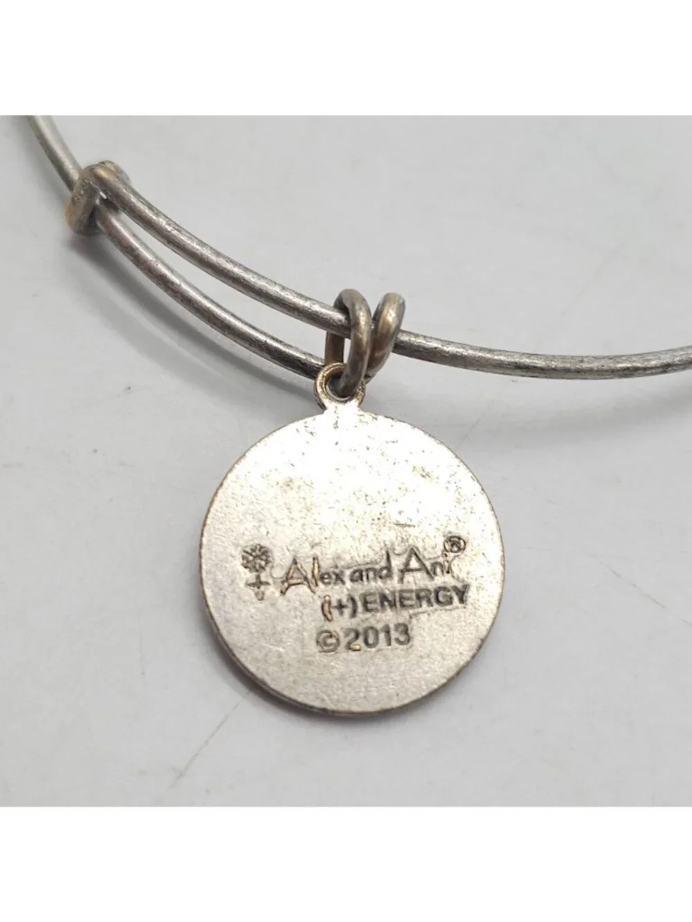 Alex And Ani Silver-Tone Four-Leaf Clover Charm Bangle Bracelet 2013